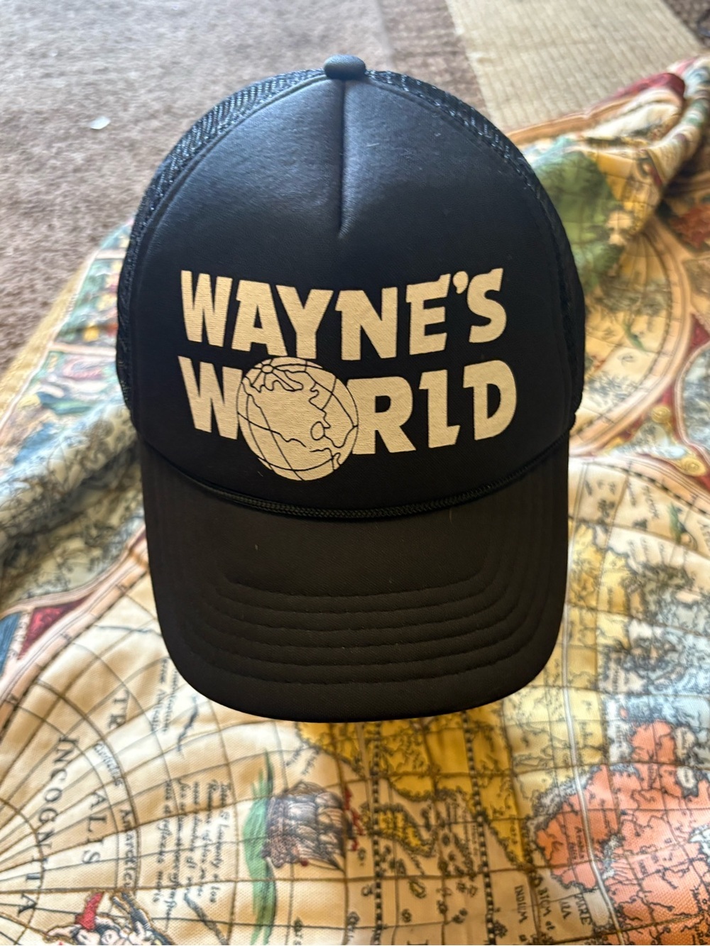 Wayne's World Black Graphic Trucker Hat